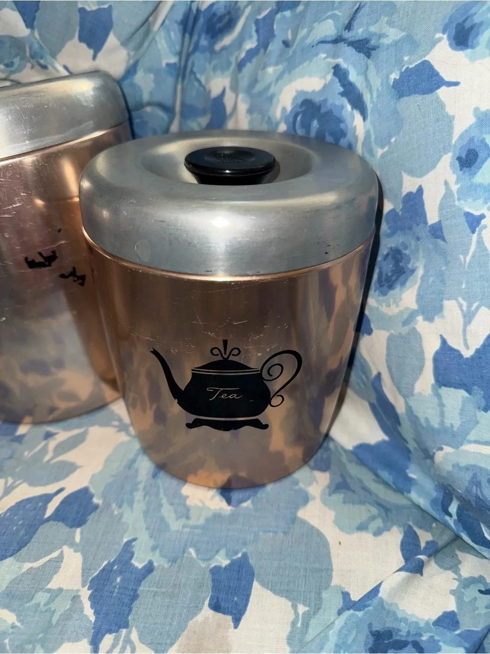 Vintage West Bend pink copper aluminum canister set